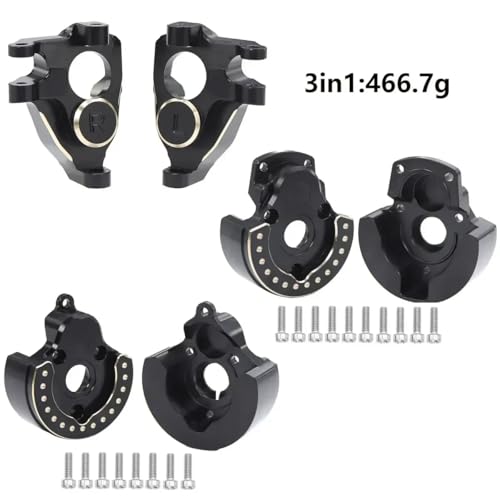 F10 Axle Brass Weights Steering Knuckles Front and Rear Portal Cover for 1/10 RC Crawler Vanquish VRD VS4-10 Phoenix LCG Upgrade (3 in 1) - color: 3 in 1