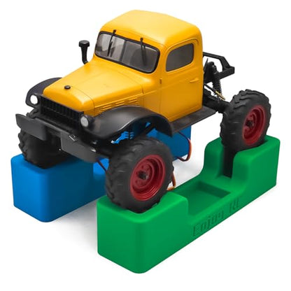 RC Car Stand RC Stand Simulation and Static Display RC Work Stand for 1/18 1/24 TRX4M SCX24 FCX18 FCX24 Remote Control Car (Blue & Green) - color: Blue & Green