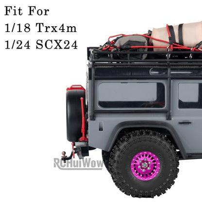 1.0" Metal Beadlock Wheel Rims Rubber Crawler Tires, Alloy Wheel Hub Off Road Rubber Soft Tire Replacement Accessories for 1/18 TRX4M 1/24 SCX24 FCX24 Mini RC Crawler Car Hop Up Parts,Style 1 - style: style1(4pcs)