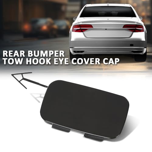 LQI Rear Bumper Tow Hook Eye Cover Cap Fit Audi A8 Quattro D4 2014-2017 | Black - size: Rear | Fit Audi A8 Quattro D4 2014-2017