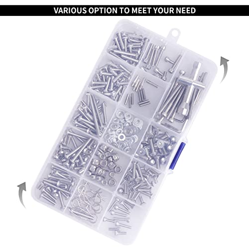 290PCS RC Screw Kit for 1/10 Traxxas Slash-M2.5 M3 M4 Hex Screws Washers Locknuts Body Clips Wheel Pins Hardware Fastener Spare Parts