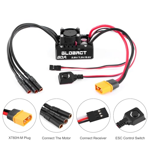 GLOBACT 80A Brushless ESC 2-3S Built-in Bluetooth ESC for TRX4 SCX10 1/10