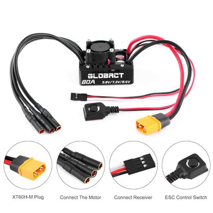 GLOBACT 80A Brushless ESC 2-3S Built-in Bluetooth ESC for TRX4 SCX10 1/10