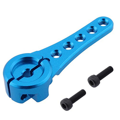 Hobbypark Metal Aluminum Long 25T Servo Horn Single Sided Steering Arm M3 Threads for RC Car Truck Off Road Buggy Accessories (Blue) - color: Blue