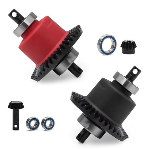 Front Rear Differential with Bearings, 37T/13T Gear Ratio Diffs Fit for Traxxas 1:10 Slash 4X4 Rustler Stampede Bandit Rally Ford F-150, Upgrade Replacement for RC Monster Truck Crawler