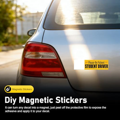 4 PCS Car Bumper Sticker, 12" x 4" Strong Sticky Self-Adhesive Car Decal, Easy to Cut DIY Auto Body Sheet, Paint-Safe for Most Cars SUVs Trucks Cover (White)