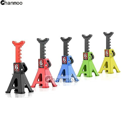 1/24 RC Toy Jack Stands 1/18 Simulation 6 Ton Metal Adjustable Mini Jacks Stand for 1:18 1:24 Scale Crawler Car Axial SCX24 Kyosho Tamiya HSP FCX24 TRX4M SCX24 AX24 Ford Bronco (Blue, 4 PCS) - color: Blue