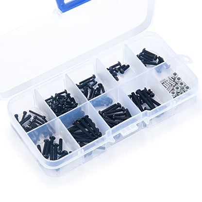 206Pcs RC Screws Kit Pins M2.5 Nuts Screw Assortment Set | For TRX4M Upgrades 1/18 Scale, RC Crawler Car, Accessories