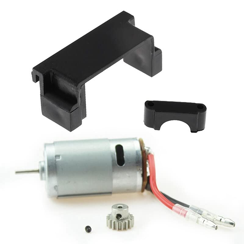 Replacement Part For A949 A959 A969 A979 1/18 4WD Rally Car 390 Motor With 17T Motor Gear With Servo Seat & Bearing Mount Parts - (Color: Silver And Black)