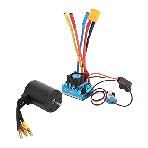 Brushless ESC Combo, High Speed 2300KV 120A Motor Controller for 1/10 1/8 Scale RC Cars Off-Road Racing Crawling