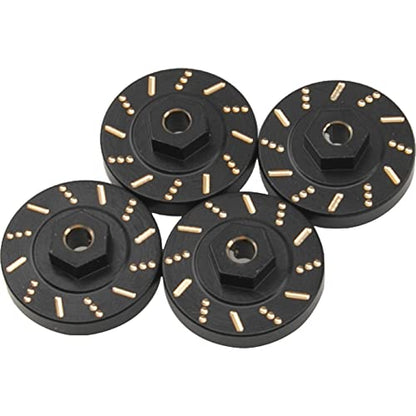 ShareGoo Aluminum Extended 7mm Hex Wheel Hubs & Brass Wheel Hex Adapter Balance Weight Compatible with Axial SCX24 1/24 RC Crawler Car (Black) - color: Black