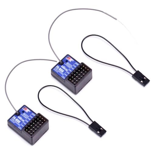 2PCS Flysky FS-BS6 Receiver, 2.4G 6CH Receiver 2.4G AFHDS 2A with Gyro | AFHDS 2A Protocol, Built‑in Gyro for Auto‑offset Correction, Compatible with Flysky GT5, Flysky iT4S, Flysky i6, i6X