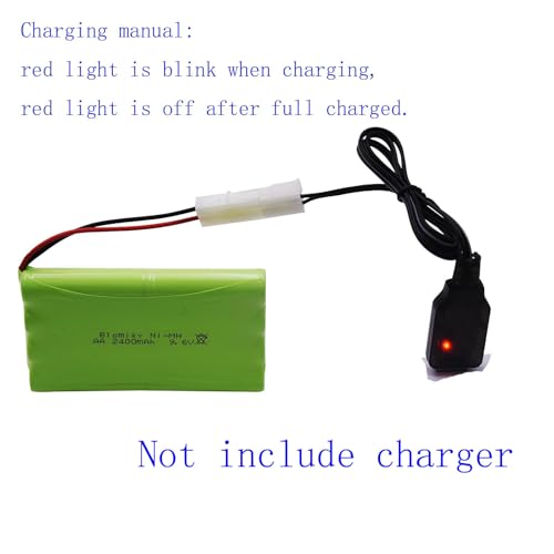 Blomiky 2 Pack 9.6V 2000mAH NiMH Rechargeable AA Battery Packs with Standard Tamiya Connectors Plug and USB Cable for RC Tank Car Truck and Vehicles 9.6V Tamiya 2