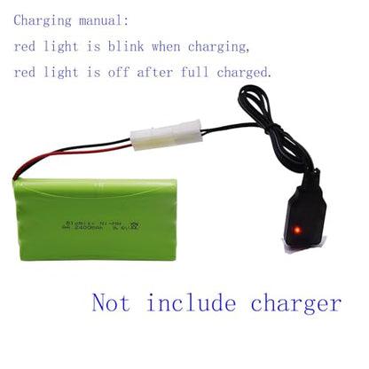 Blomiky 2 Pack 9.6V 2000mAH NiMH Rechargeable AA Battery Packs with Standard Tamiya Connectors Plug and USB Cable for RC Tank Car Truck and Vehicles 9.6V Tamiya 2