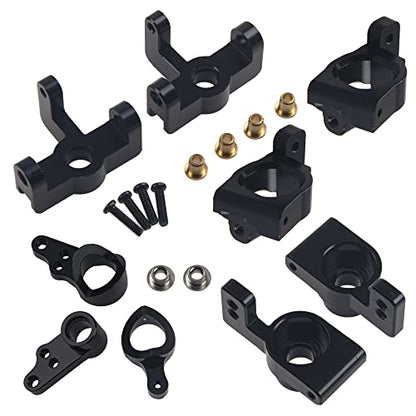 ShareGoo RC Steering Knuckle Kit Hub Carrier C Hub Carriers Rear Axle Carrier Compatible with WLtoys 144001 1/14 RC Car Buggy Upgrade Parts,Black