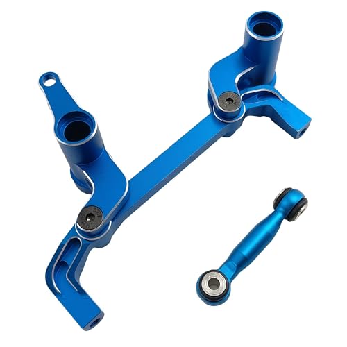 Aluminum Steering Bellcrank Set for 1/10 4-Tec Ford Mustang (Blue) | Alloy,Rear Wheel Drive,On-Road Drift,CAR-105237-4,10543,CNC Machined,High Strength,Precision Fit - color: Blue