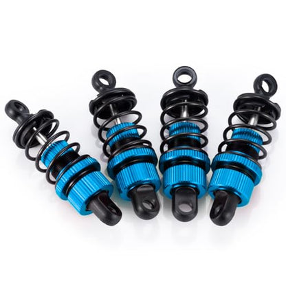 4Pcs JGGZONE 1:10 52mm RC Oil Filled Shock Absorbers Assembled Kit Compatible with Tamiya TT-01 TT-02 M03 M04 M05 M06 1:10 On Road Car Upgrades Replace Parts (Blue, 52MM) - color: Blue, size: 52MM