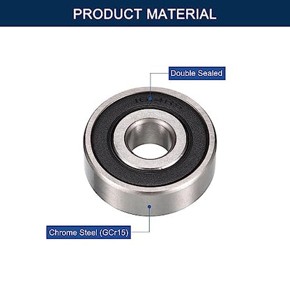 1614-2RS Deep Groove Ball Bearings, ID 3/8" x OD 1-1/8" x Width 3/8" Double Rubber Sealed Ball Bearing Pre-Lubricated Chrome Steel Z2 Lever 10pcs - size: 1614-2RS 3/8"x1-1/8"x3/8"