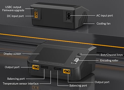 Lithium Battery Charger M6DAC AC200W Dual Battery Balance Charger | discharger for 1-6S LiPo LiHV LiFe Lion 1-10S PB 1-16S NiMh chargers 65W Phone Wireless Charging for RC plane car boat