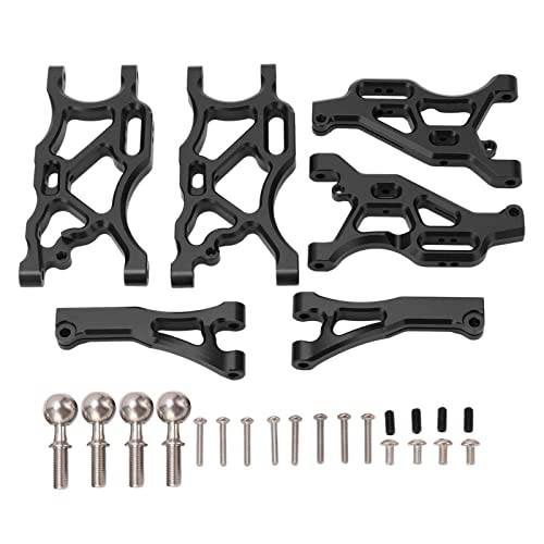 RC Suspension Arm Set Aluminum Alloy Front Rear Swing Arms with Ball Head Upgrade Kit for ARRMA 1/7 LIMITLESS INFRACTION 6S TYPHON 6S 1/8 RC Car Parts Accessories (Black) - color: Black