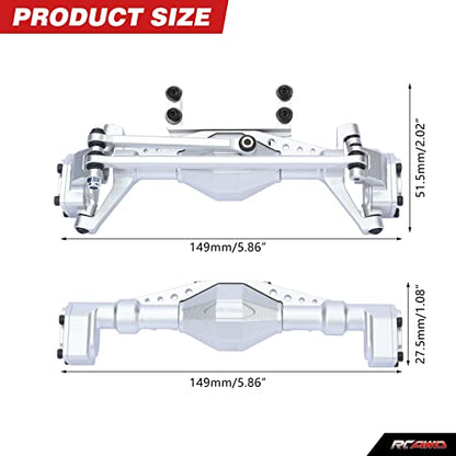 RCAWD Front & Rear Axle Housing Without Gears, Rear & Steering Axle Assembled Upgrades for 1/18 Axial UTB18 Capra Trail Buggy Crawlers Aluminum Parts AXI218001 Silver - color: Silver