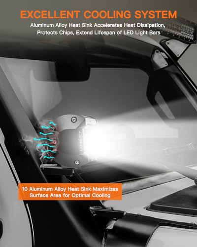 LED Light Bar,LEDMIRCY 7" LED Pod Lights with Rocker Switch Wiring Harness | White Spot Flood Combo Beam Triple Rows White Off Road Lights(2PCS) for Truck ATV SUV UTV Boat IP68 Waterproof
