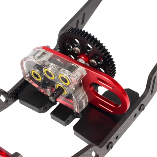 SCX10 LCG 2 Low Transmission 30% Overdrive Gearbox with Non-Slip Shell for 1/10 Axial SCX10 III II TRX4 RC Crawler Car Upgrade Parts (Red) - color: Red