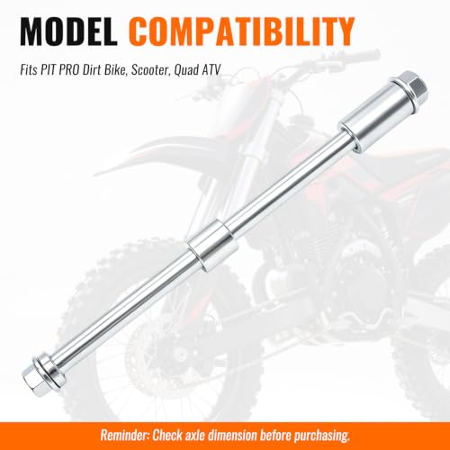 Minho 12mm 250mm Front Rear Axle with Bush 38mm 22mm 5mm Fit for PIT PRO Dirt Bike Scooter QUAD ATV - size: 12-250mm
