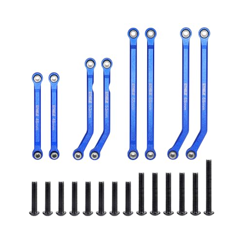 High Clearance 4 Links Set Aluminum Linkage for Traxxas 1/18 TRX4M Upgrade Parts RC Crawler Car (Dark Blue) - color: Dark Blue
