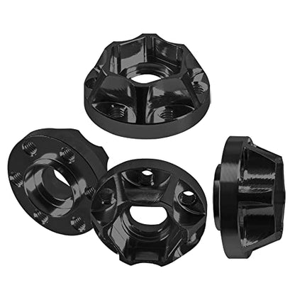 Metal RC 12mm Wheel Hex Hub Extension Combiner Compatible with 1.9/2.2inch Wheel Rim Axial SCX10 Traxxas TRX4 D90 1/10 RC Crawler (9mm, Black) - color: Black, size: 9mm