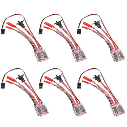 6 PCS Mini RC 20A Brushed ESC Motor Speed RC ESC 2KHz Forward Reverse Brush Brake RC 2S for Controller Boat RC Car Tank - color: 6PCS