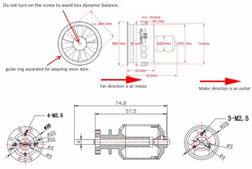 EDF 64mm 3S 3900KV 11 Blades 12.6V Electric Ducted Fan, Hobby RC Jet Engine Propeller, RC Car Engine Parts, High Speed Brushless Motor, Remote Control Model, Replacement Airplane Parts DIY - style: 64mm EDF with 3S/3900KV motor