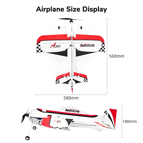 Radiolink A560 6 Flight Modes RC Airplane, Easy to Fly RTF RC Airplanes | RC Airplanes, 2.4Ghz Remote Control, Byme-A Gyro FC, Brushless Motor, for Men, Women, Adults, Beginner, Experienced