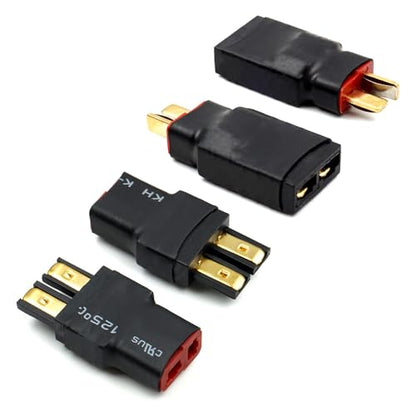 4 PCS Male and Female Deans T Plug to Connector Adapter Compatible with TRX Wireless Converter for RC Battery Charger Slash