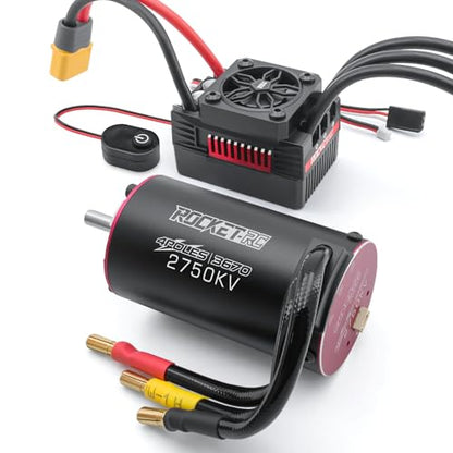 Surpass Hobby 3670 & 110A ESC Brushless Motor and ESC Combo for RC Car 2-3S Lipo IP67 Waterproof Applicable to 1/10 Short Course,Trucks,Monster(2750kv)