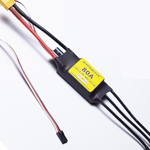 80A ESC 2-6S LiPo Brushless Electronic Speed Controller | With BEC XT60 &4.0mm Plug for RC Airplane Drone Model - size: 80A