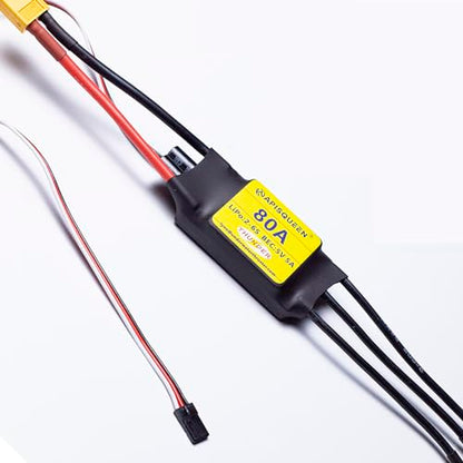 80A ESC 2-6S LiPo Brushless Electronic Speed Controller | With BEC XT60 &4.0mm Plug for RC Airplane Drone Model - size: 80A