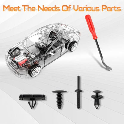 OTUAYAUTO 121PCS Fender Clips Plastic Rivets Retainer Push Pins | Grill Bumper Push Pins Fit for 07-22 Jeep Wrangler JL JK & 05-10 Grand Cherokee, OEM: 6503598, 6030441, 6506007AA, 68039280AA - size: Replacement for Jeep (121 pieces)