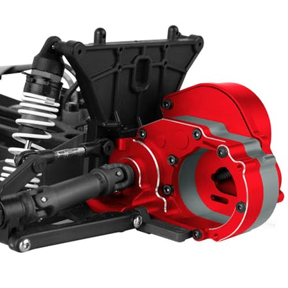 Aluminum Transmission Gearbox w/Gear Upgrades Part for 1/10 Slash 2WD (VXL),Rustler 2WD (VXL),Stampede 2WD (VXL),Bandit 2WD (VXL),Red - color: Red - (Upgrades)