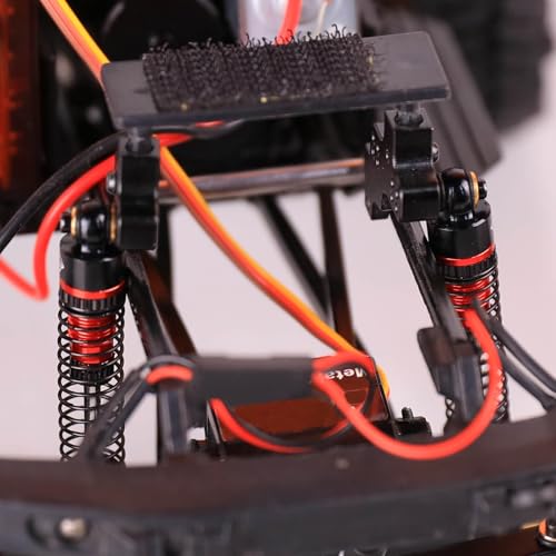 SCX24 Shocks 47MM Oil-Filled Damper For Axial SCX24 Upgrades | Long Travel Threaded Oil Shocks Absorber for 1/24 RC Crawler - color: red