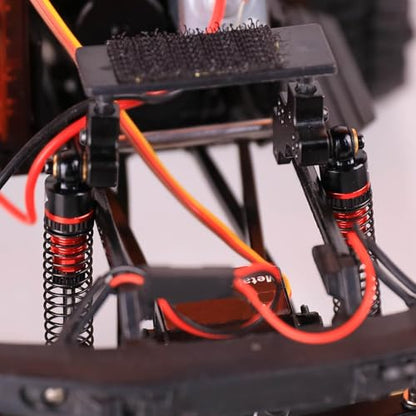 SCX24 Shocks 47MM Oil-Filled Damper For Axial SCX24 Upgrades | Long Travel Threaded Oil Shocks Absorber for 1/24 RC Crawler - color: red