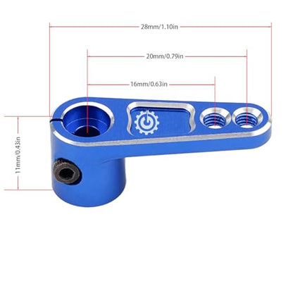 2PCS TGCWENG CNC Aluminum Alloy 25T Servo Horn 25 Teeth Steering Arm Horn Suitable with Losi Tamiya HPI HSP Redcat Axila SCX10 90046 TRX4 Etc 1/10 RC Crawler car (Blue) - color: Blue