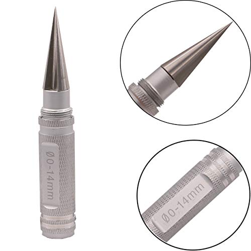 0-14mm Body Aluminum Reamer Hole Puncher with Protective Sleeve Hobby Tool Combo Set for RC Model Bodyshell Connector, Universal Opener Drill Tool(Silver)
