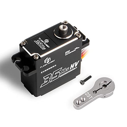 35KG Coreless Servo 8.4V High Torque Full Metal Gear Servo, IP67 Waterproof Steering RC Servo with Control Angle 270° for 1/10 Scale RC Cars, Trucks & Robot Parts (35KG) - style: 35KG