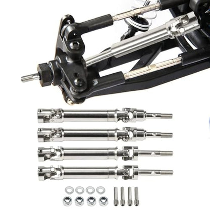for Stampede for Hoss HQ727 1/10 4Pcs Stainless Steel Front Rear Drive Shaft for Universal Joint Driveshaft RC Truck Upgrade Parts