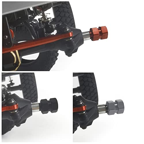 4Pcs 7mm Hex Wheel Hubs 4MM Extension Adaptor for 1/24 Axial SCX24 | 4Pcs Aluminum Wheel Hubs Extension Adaptor Combiner Coupler + 4MM Extenders RC Crawler Upgrades (Red) - color: Red