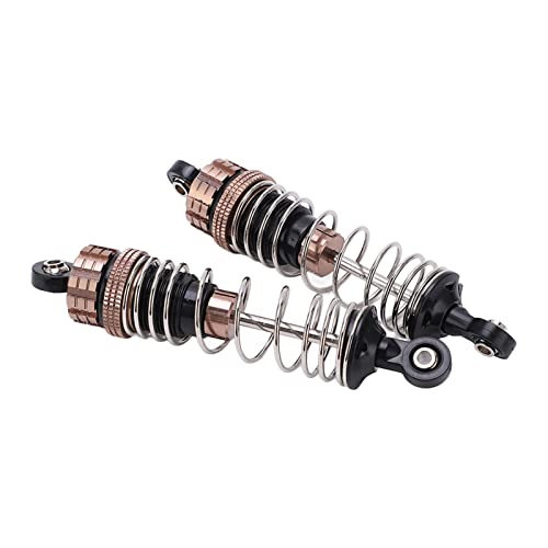2Pcs Hydraulic Front Shock Absorber for 1/8 1/10 RC Car, Aluminum Alloy Front Shock Absorbers with High Elasticity Spring, Adjustable Threaded Body for Off Road Vehicle Truck Picku
