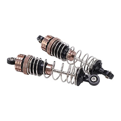 2Pcs Hydraulic Front Shock Absorber for 1/8 1/10 RC Car, Aluminum Alloy Front Shock Absorbers with High Elasticity Spring, Adjustable Threaded Body for Off Road Vehicle Truck Picku