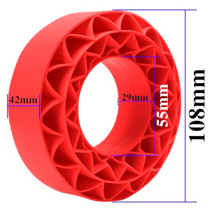4Pack ShareGoo Silicone Rubber 1.9 RC Crawler Tire Foam Insert 108x42mm Compatible with Axial SCX10 90046 Traxxas TRX4 Redcat Gen7 Gen8 1/10 RC Crawler 1.9" Wheel Tires (Red) - color: Red
