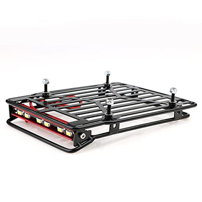 KYX Racing Metal Roof Rack 132x103mm w/LED Lamp Upgrades Parts Accessories for RC Crawler Car SCX10 II 90046 90047 SCX10 III Traxxas TRX4 TRX6 Redcat Gen8 Scout II